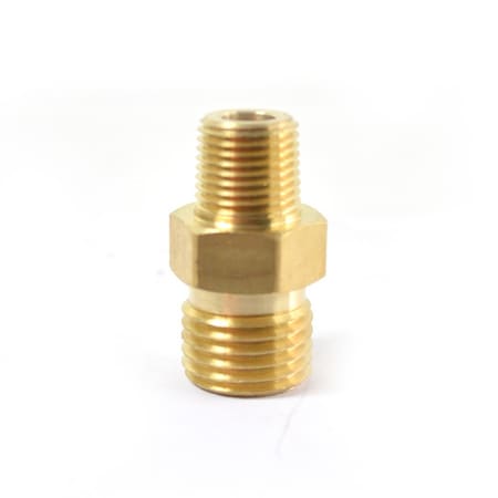 Interstate Pneumatics 1/4 Inch NPSM Male x 1/8 Inch NPTF Male - Ball Seat Brass Adapter FA412B